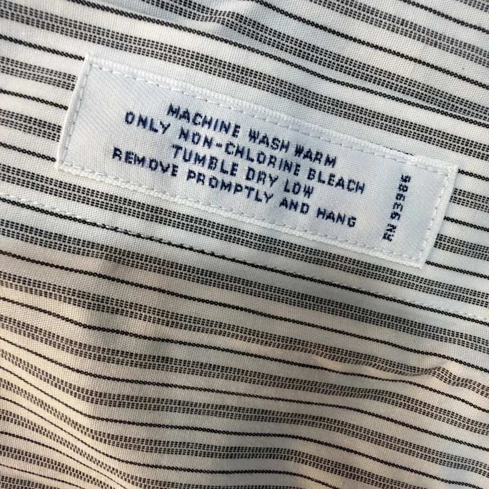 Brooks Brothers Dress Shirt Men 16/-33 Slim Fit Gray Stripes Cotton Non-Iron EUC